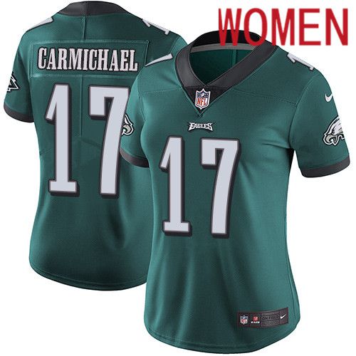 Women Philadelphia Eagles #17 Harold Carmichael Nike Midnight Green Vapor Limited NFL Jersey